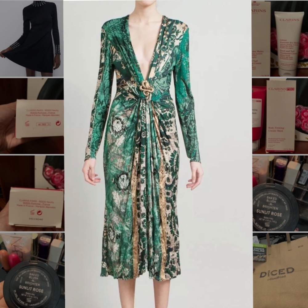 ❌❌sold eBay❌❌ Cavalli 42 gold green snake dress - Picture 4 of 8